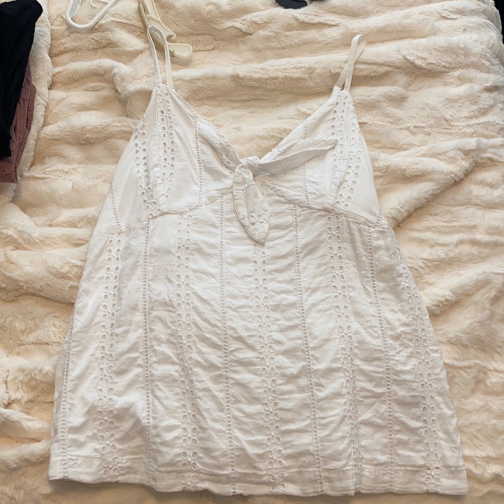 White old navy tank top with tie front
